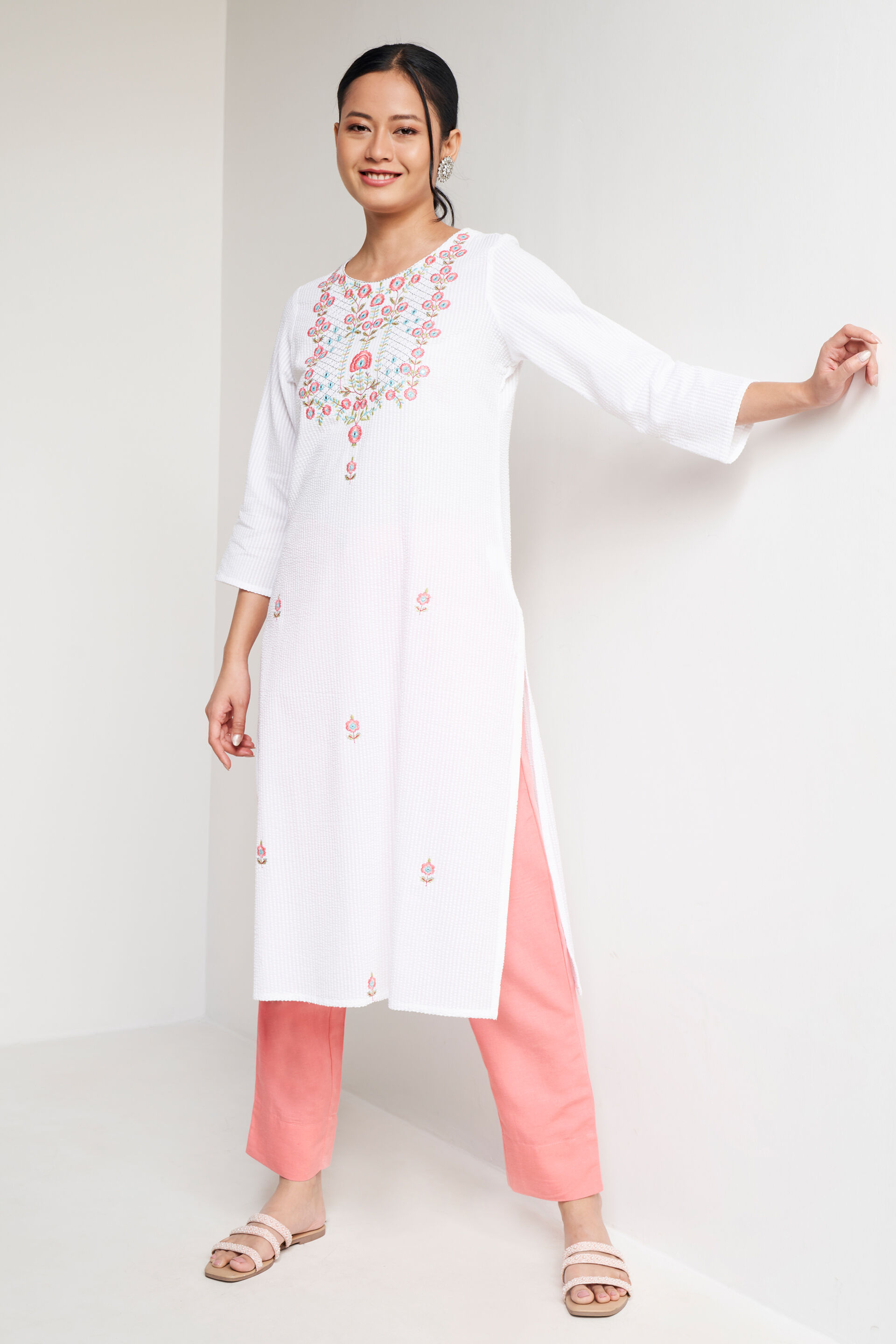 Peach Solid Straight Bottom, Peach, image 2